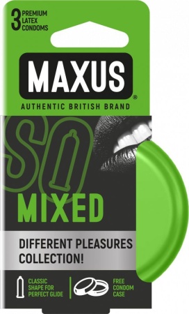 Презервативы в металлическом кейсе MAXUS MIXED (ультратонкие, точечно-ребристые, классические) 3 шт